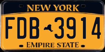 NY license plate FDB3914
