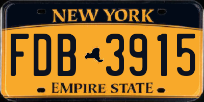 NY license plate FDB3915