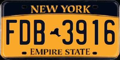 NY license plate FDB3916