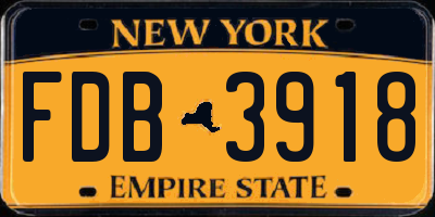 NY license plate FDB3918