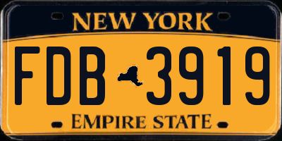NY license plate FDB3919
