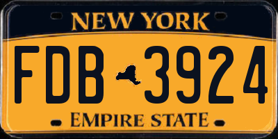 NY license plate FDB3924