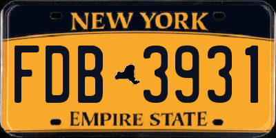 NY license plate FDB3931