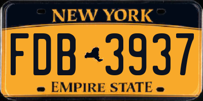 NY license plate FDB3937