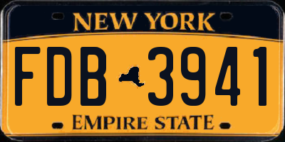NY license plate FDB3941