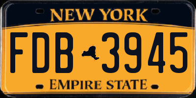 NY license plate FDB3945