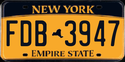 NY license plate FDB3947