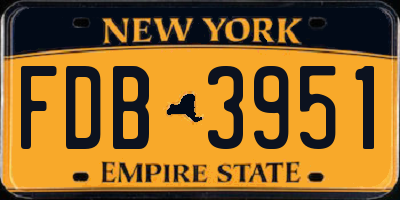 NY license plate FDB3951