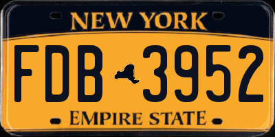 NY license plate FDB3952