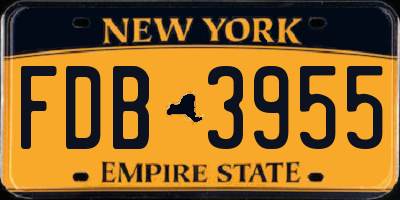 NY license plate FDB3955