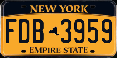 NY license plate FDB3959