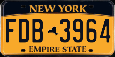NY license plate FDB3964