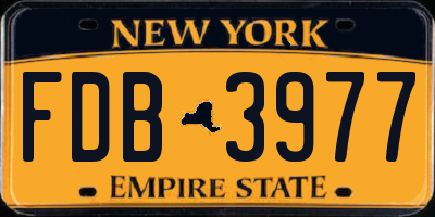 NY license plate FDB3977