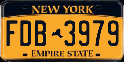 NY license plate FDB3979