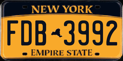 NY license plate FDB3992