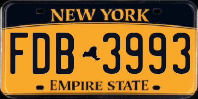 NY license plate FDB3993