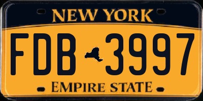 NY license plate FDB3997