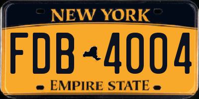 NY license plate FDB4004
