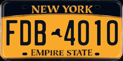 NY license plate FDB4010