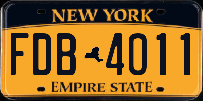 NY license plate FDB4011