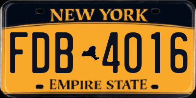 NY license plate FDB4016