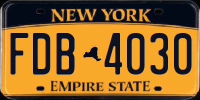 NY license plate FDB4030