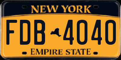 NY license plate FDB4040