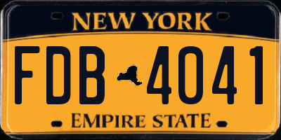 NY license plate FDB4041