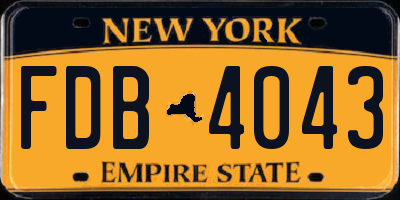 NY license plate FDB4043