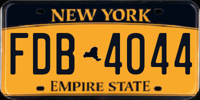 NY license plate FDB4044