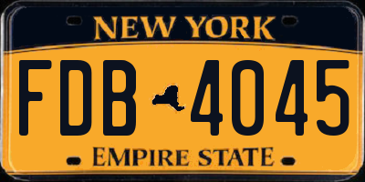 NY license plate FDB4045