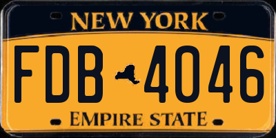 NY license plate FDB4046