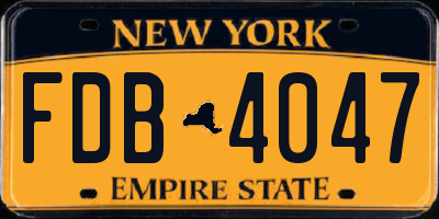 NY license plate FDB4047