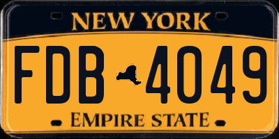NY license plate FDB4049