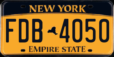 NY license plate FDB4050