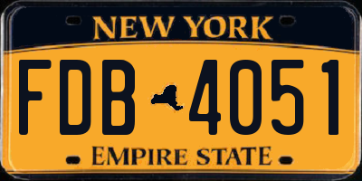 NY license plate FDB4051