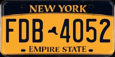 NY license plate FDB4052