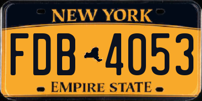 NY license plate FDB4053