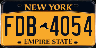 NY license plate FDB4054