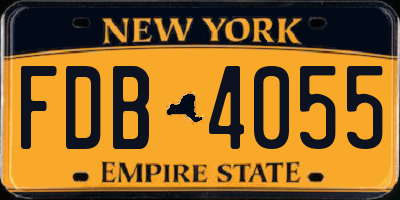 NY license plate FDB4055