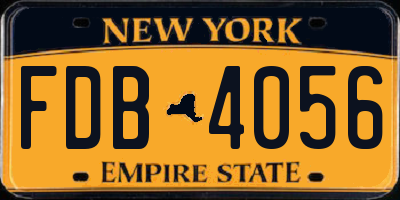 NY license plate FDB4056