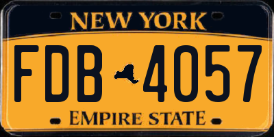 NY license plate FDB4057