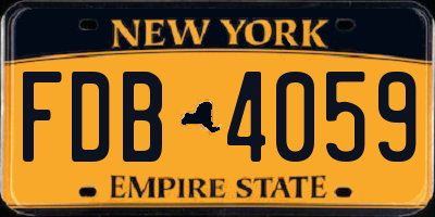 NY license plate FDB4059