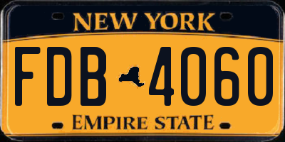 NY license plate FDB4060