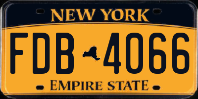 NY license plate FDB4066