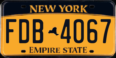 NY license plate FDB4067