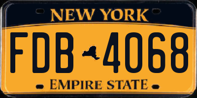 NY license plate FDB4068