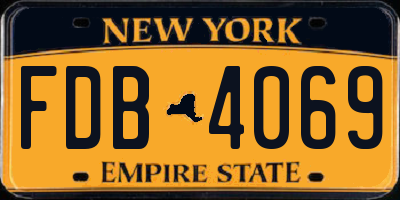 NY license plate FDB4069