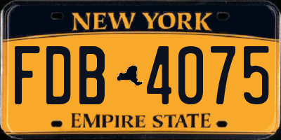 NY license plate FDB4075