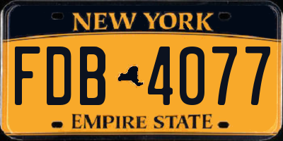 NY license plate FDB4077